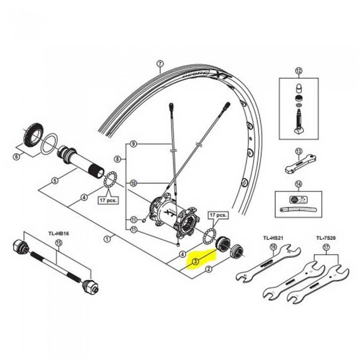 [해외]시마노 XT M의 경우 Cone Link 785 앞쪽 오른쪽 너트 1137552113 Black