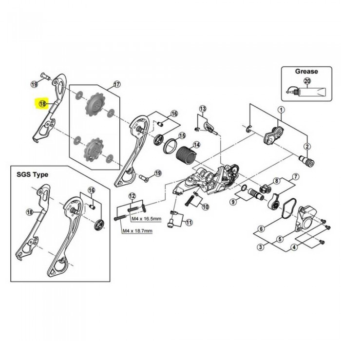 [해외]시마노 다리 GS RD-M780 10s Interior Pulley 캐리어 1137552137 Black