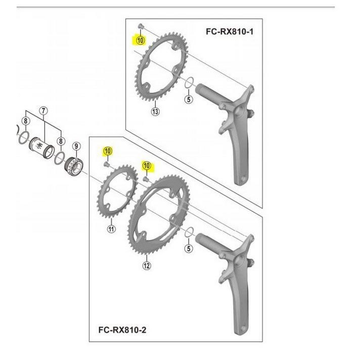 [해외]시마노 나사 GRX RX810 11s Chainring 4 단위 1137552000 Black