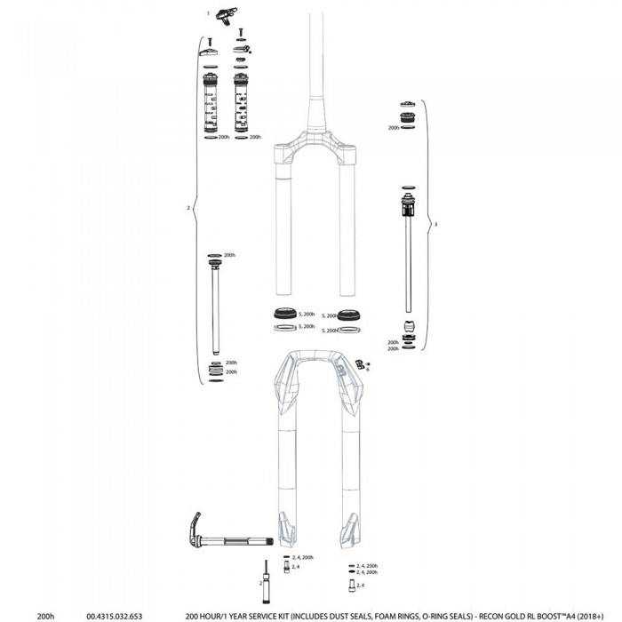 [해외]락샥 세트 Service Kit 200H Recon Gold RL Boost/Sektor RL 1137142513