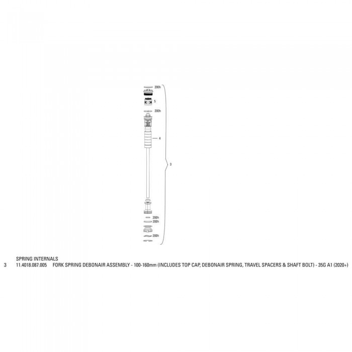 [해외]락샥 세트 Fork Spring DebonAir Assembly 35 Gold 1137601922 Black