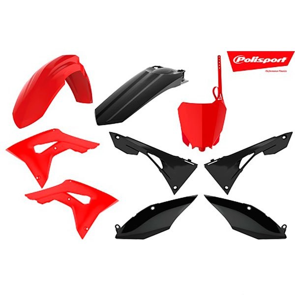 [해외]POLISPORT MX Honda CRF250F 18-19 CRF450R 17-20 90833 오토바이 플라스틱 키트 9137611796 Red CR 04 / Black