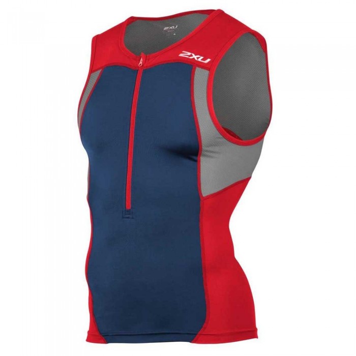 [해외]2XU 액티브 슬리브리스 사이클링 져지 1137682289 Team Red / Navy