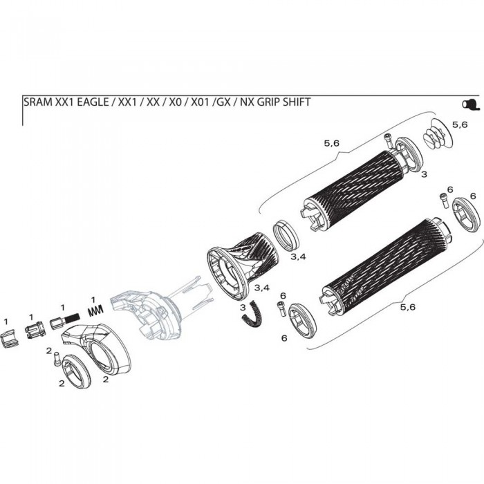 [해외]스램 Right Twist Shifter Grip XX1/X01 Eagle 핸들 그립 1137388150 Black