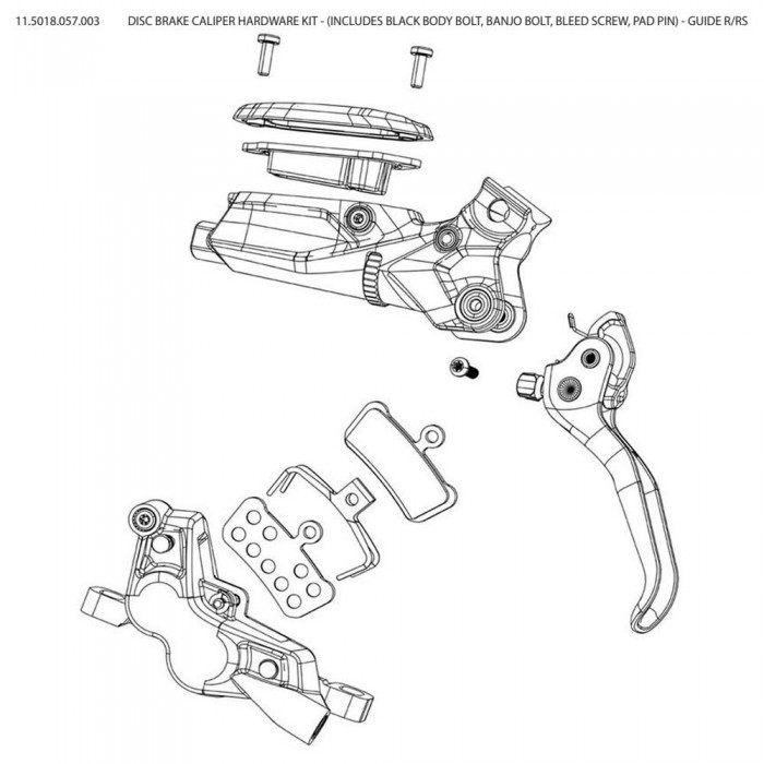 [해외]스램 디스크 브레이크 캘리퍼 하드웨어 키트 G2 R/RS 1137670951 Black