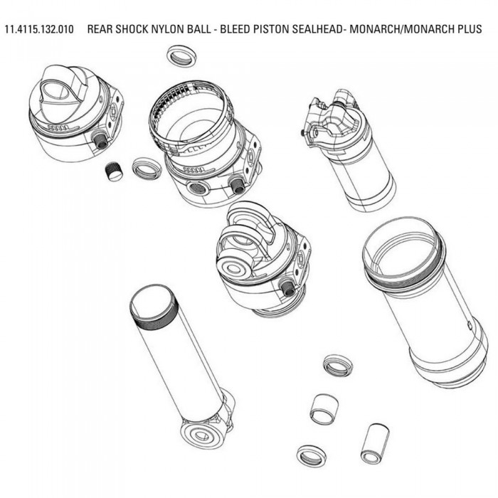 [해외]락샥 Rear Shock Nylon Ball Monarch Plus/Monarch 20 단위 거품 1137601932 Black