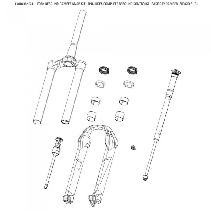 [해외]락샥 포크 Rebound Knob Race Day Damper SID 1137601965 Black