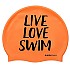 [해외]BUDDYSWIM 수영 모자 Live Love Swim Silicone 6136860762 Orange