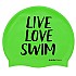 [해외]BUDDYSWIM 수영 모자 Live Love Swim Silicone 6136860765 Green