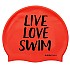 [해외]BUDDYSWIM 수영 모자 Live Love Swim Silicone 6136860767 Red