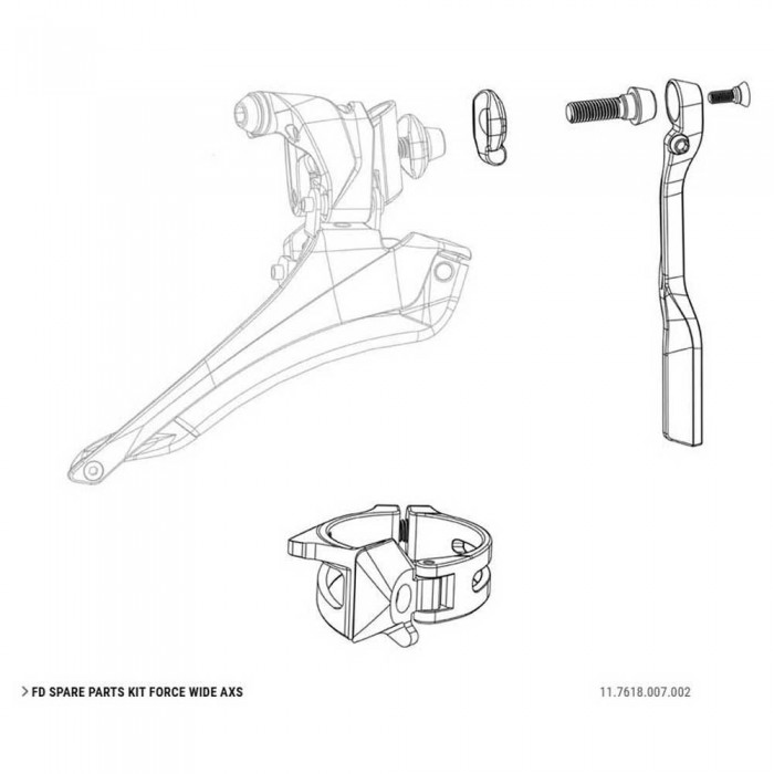 [해외]스램 세트 Front Derailleur 포스 와이드 E-Tap AXS Spare Parts Kit 1137671168 Black