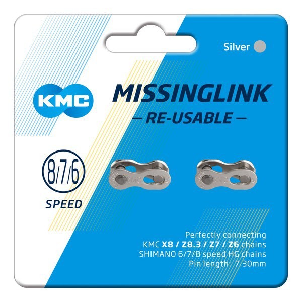 [해외]KMC 누락링크 Re-Usable 7.3 Mm 2 단위 1137598947 Silver
