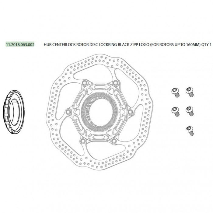 [해외]스램 폐쇄 Hub Centerlock Rotor Disc Lockring Up To 160 Mm 1137670895 Black