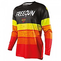 [해외]FREEGUN BY SHOT Stripe 긴팔 티셔츠 9137712432 Red / Neon Yellow
