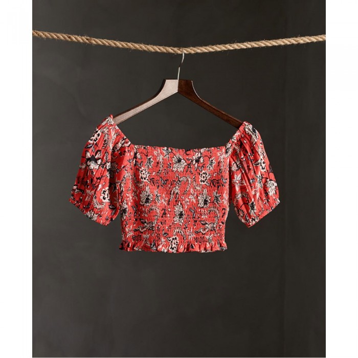 [해외]슈퍼드라이 Kala Smocked 셔츠 137545251 Red All Over Print