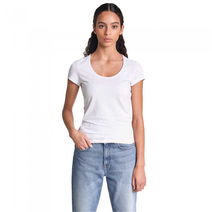 [해외]SALSA JEANS Timeless 라운드 Neck Lyocell 반팔 티셔츠 137862408 White