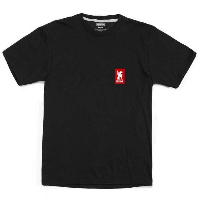 [해외]CHROME Vertical Red 로고 반팔 티셔츠 1137923179 Black / Red