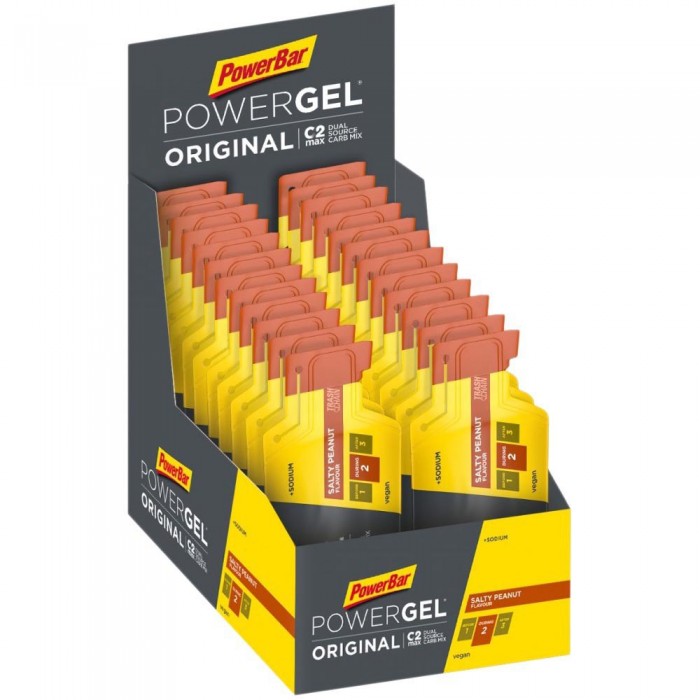 [해외]파워바 파워Gel Original 41g 24 단위 땅콩 에너지 젤 상자 6137102893 Grey