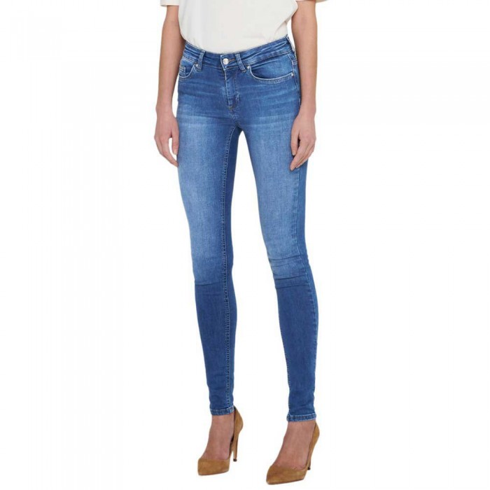 [해외]ONLY Blush Life Mid Waist Skinny 청바지 137962262 Medium Blue Denim