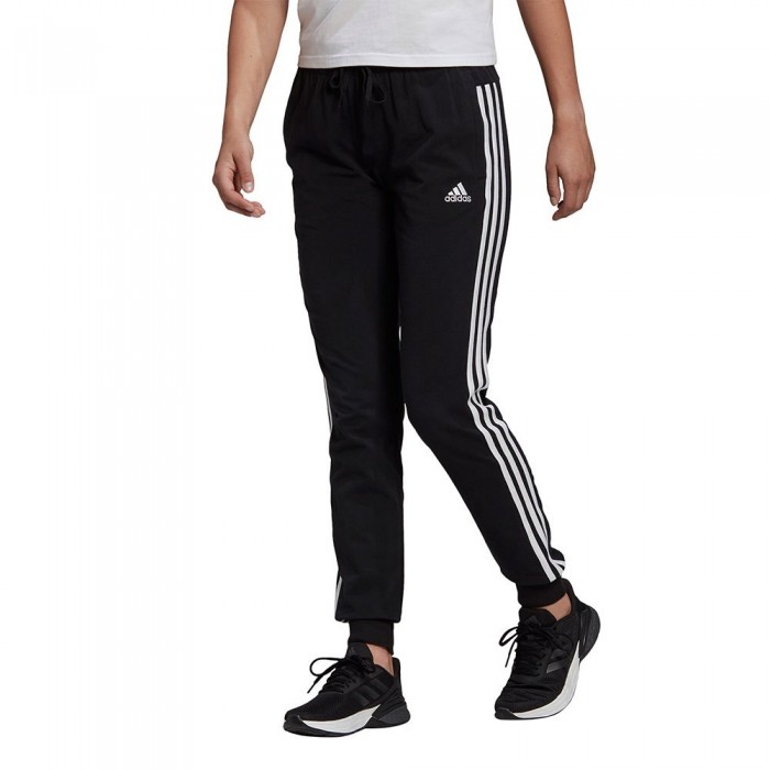 [해외]아디다스 Essentials Single 져지 3 Stripes 바지 7137926347 Black / White