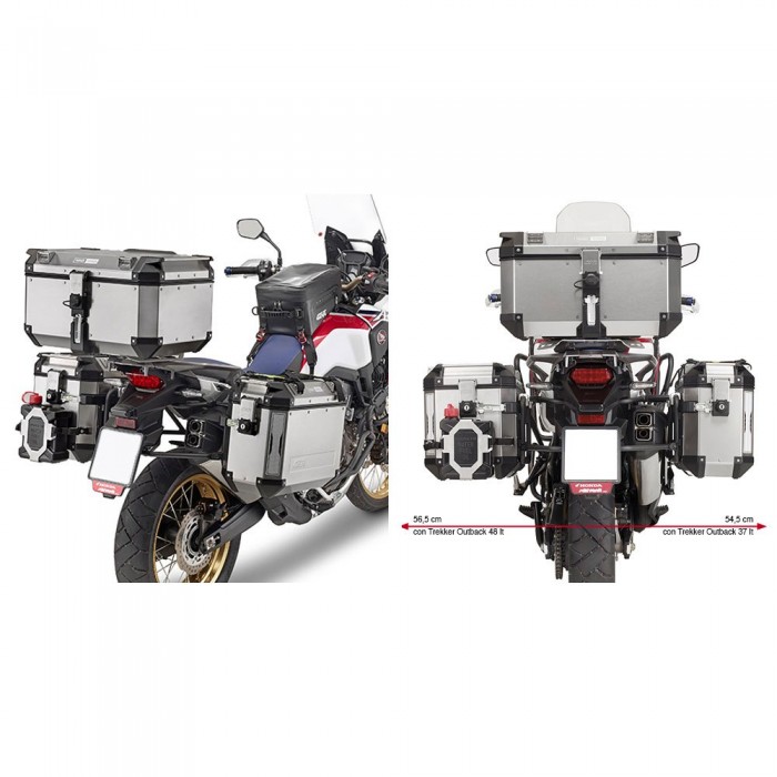 [해외]기비 Trekker Outback Monokey Cam Honda CRF1000L Africa Twin 사이드 케이스 장착 9137999847 Black