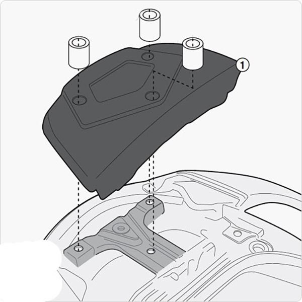 [해외]기비 SR3104/SR3104 mm Rear Rack Suzuki Burgman 650/650 Executive 피팅 키트 9137999994 Black