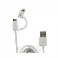 [해외]MUVIT USB 케이블 Micro USB/라이트ning MFI 2.4A 1 M 4137552741 White