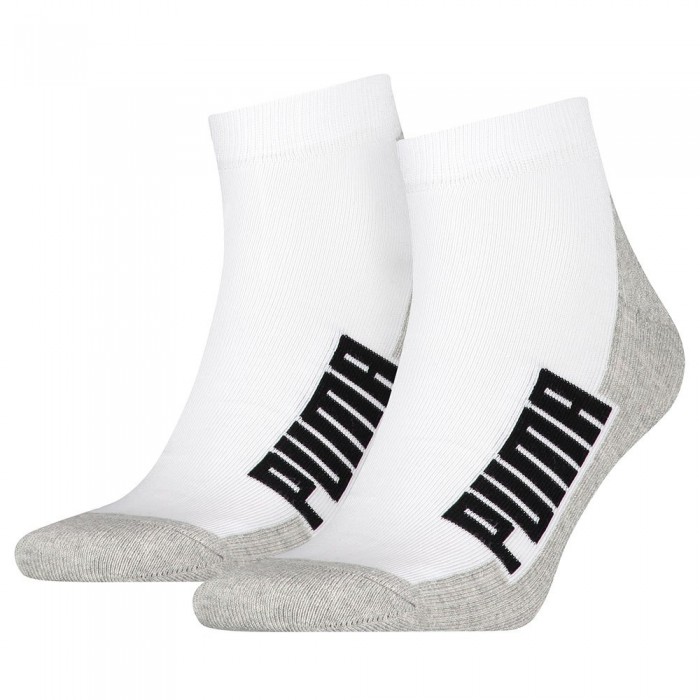 [해외]푸마 BWT Cushioned Quarter 짧은 양말 2 켤레 138005533 White / Grey / Black