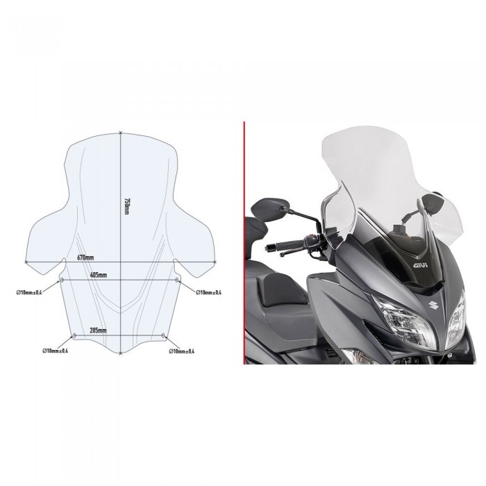 [해외]기비 D3115ST Suzuki Burgman 400 앞유리 9138008184 Clear