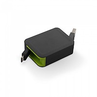 [해외]MUVIT USB 개폐식 케이블 Micro USB 2.4A 0.8 M 4137552827 Black / Green