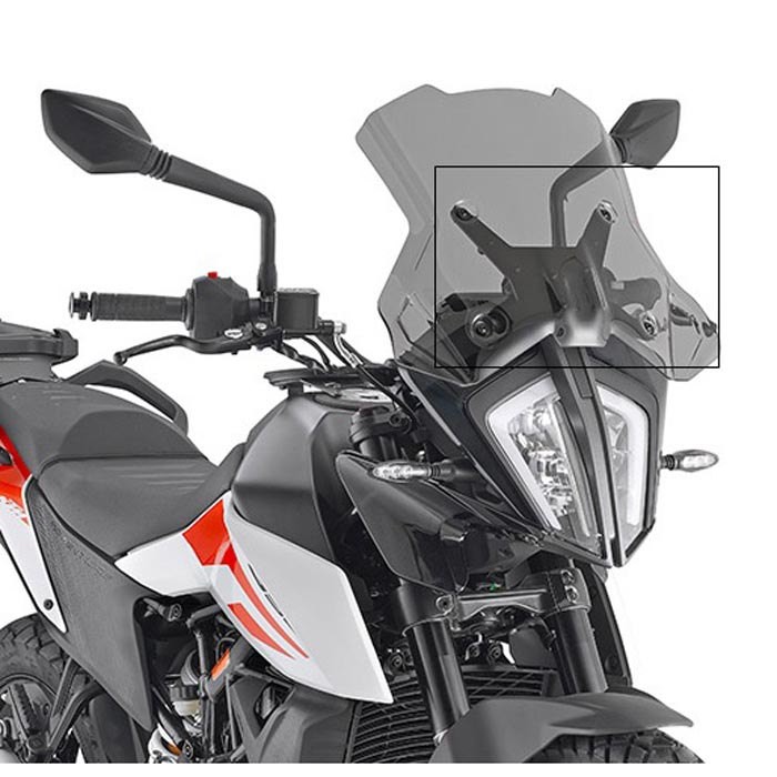 [해외]기비 KTM 390/790 Adventure/R 7710DT/7710D windshield 피팅 키트 9138044115 Black