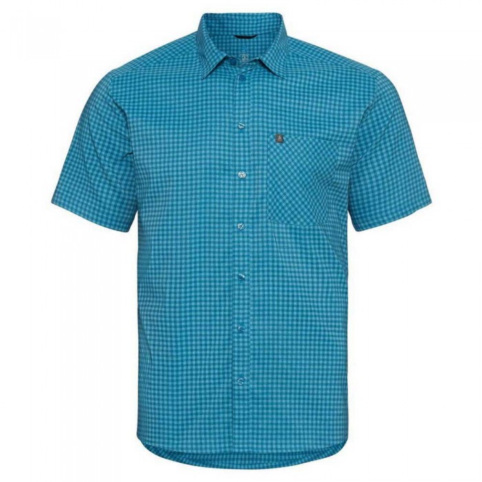 [해외]오들로 Chemise Mc Nikko Check 반팔 셔츠 4137970027 Mykonos Blue / Horizon Blue