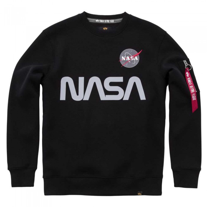 [해외]알파 인더스트리 NASA Reflective 스웨트셔츠 138021745 Black