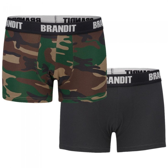 [해외]BRANDIT Logo 복서 브리프 2 단위 4138023334 Woodland / Black