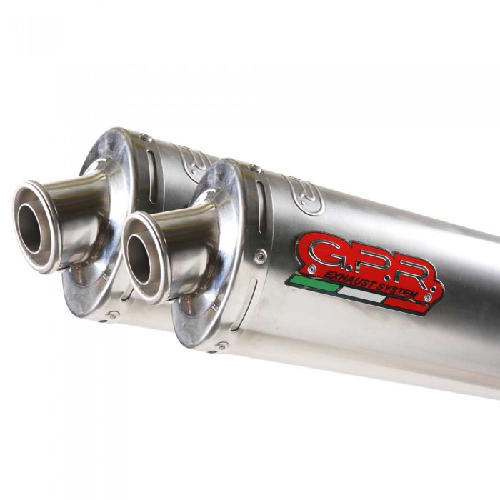 [해외]GPR EXHAUST SYSTEMS Oval 티타늄 더블 슬립온 머플러 코르사로 1200 05-11 승인 9138137074 Silver / Silver