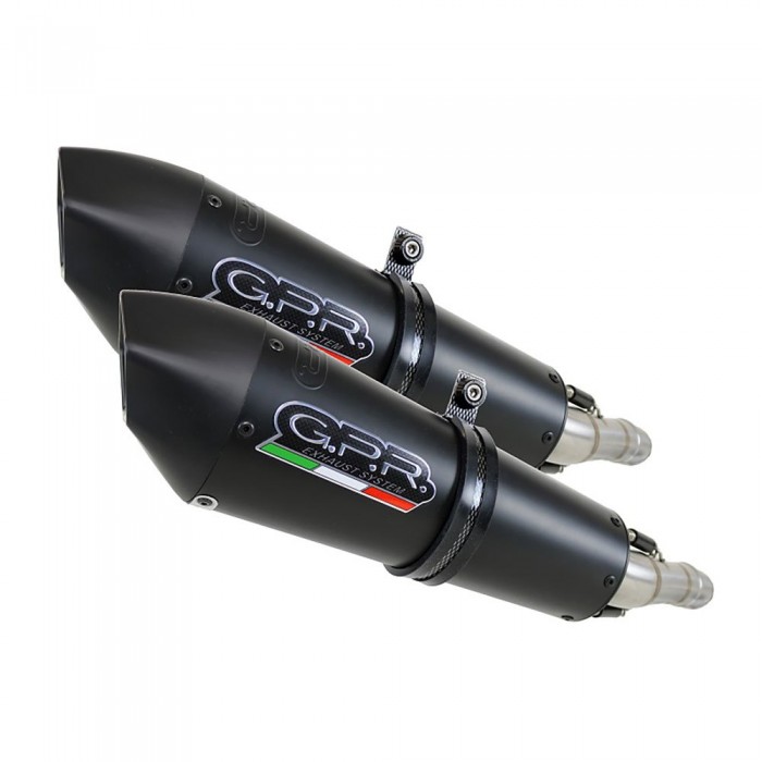 [해외]GPR EXHAUST SYSTEMS GPE Anniversary Titanium Double Multistrada 620 05-07 인증된 슬립온 머플러 9138138143 Matt Black / Matt Black