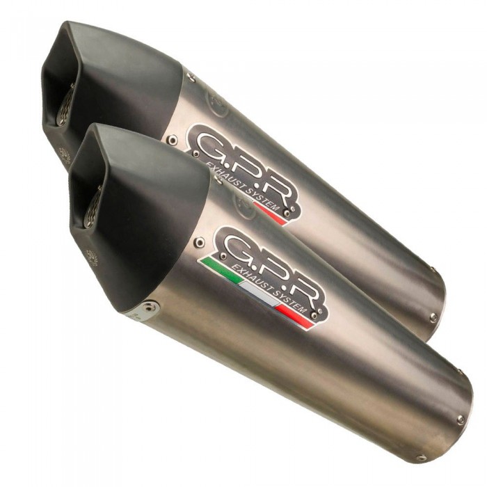 [해외]GPR EXHAUST SYSTEMS GP Evo4 Titanium Double Shiver 900 17-20 Euro 4 인증된 슬립온 머플러 9138138627 Silver / Matt Black