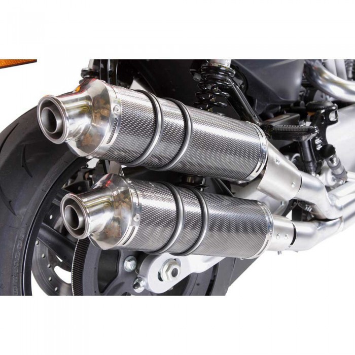 [해외]GPR EXHAUST SYSTEMS Poppy Tondo Double XR 1200 08-12 인증된 슬립온 머플러 9138139608 Carbon / Silver