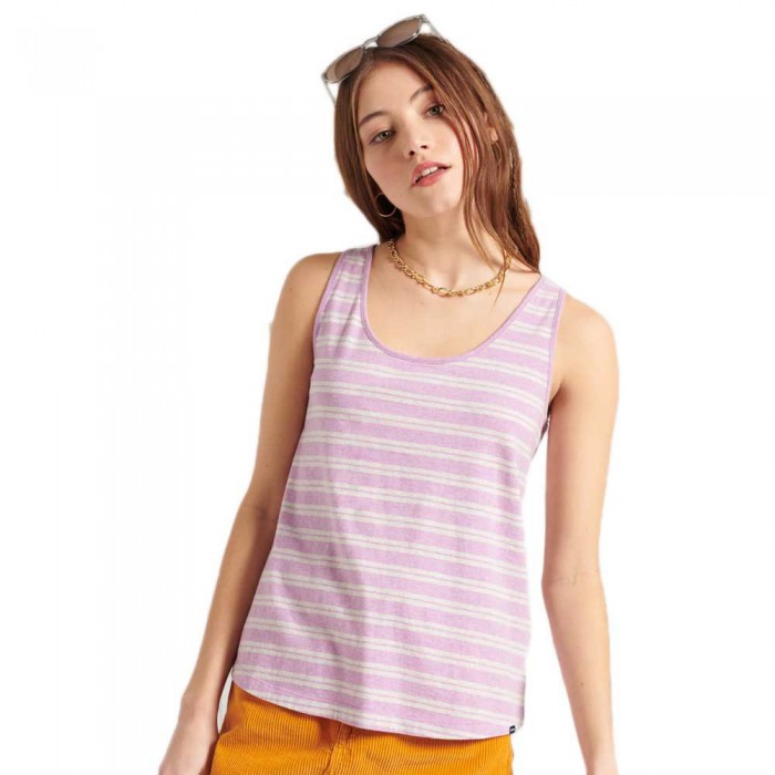 [해외]슈퍼드라이 Orange Label Classic 민소매 티셔츠 137908409 Lavender Marl Stripe