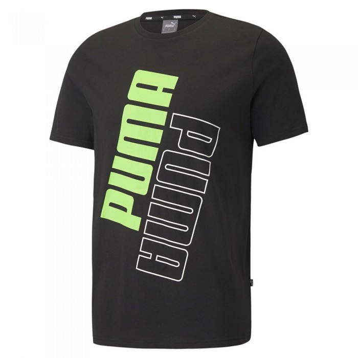 [해외]푸마 파워 Logo 반팔 티셔츠 138053721 Puma Black / Green Flash