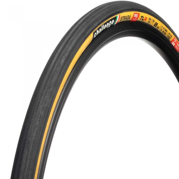 [해외]CHALLENGE Strada Tubeless 700C x 25 도로용 타이어 1137653936 Black / Tan