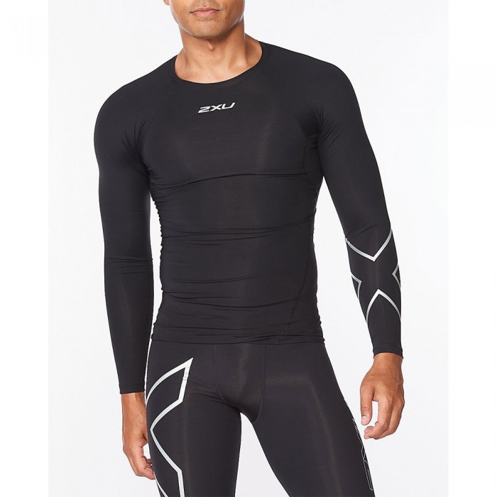 [해외]2XU 코어 Compression 긴팔 티셔츠 6138230870 Black / Silver