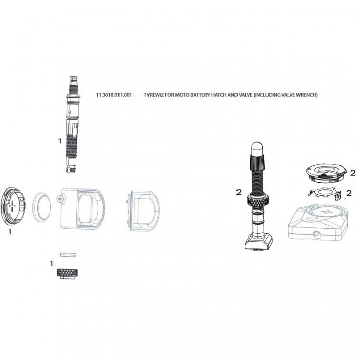 [해외]쿼크 배터리 해치+밸브 TyreWiz Zipp 3Zero Moto 4137785259 Black