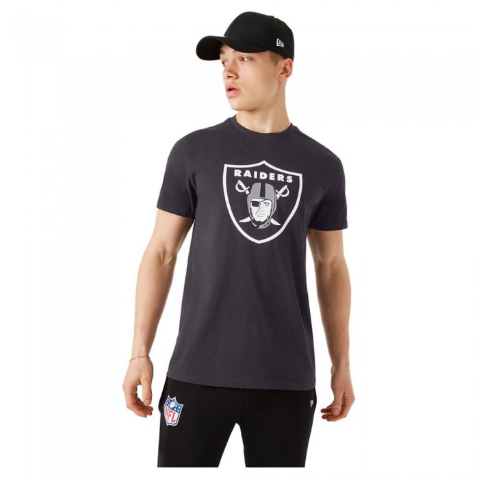 [해외]뉴에라 NFL Outline Logo Las Vegas Raiders 반팔 티셔츠 138207546 Graphite / White