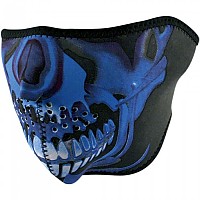 [해외]ZAN 헤드기어 Neoprene Half 보호 마스크 9137336836 Blue Chrome Skull