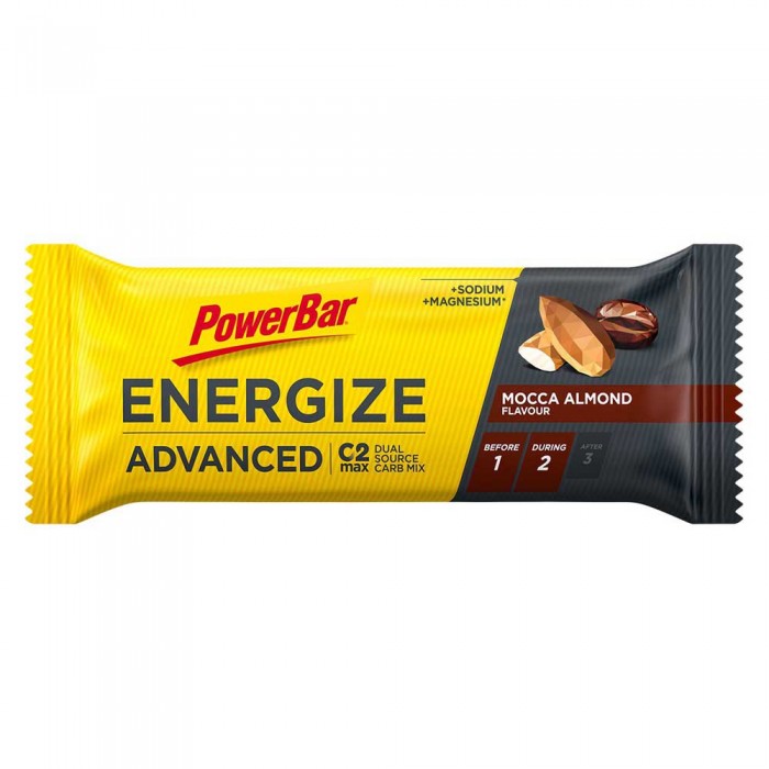 [해외]파워바 그리고 아몬드 에너지바 Energize Advanced 55g Mocca 4138246655 Yellow