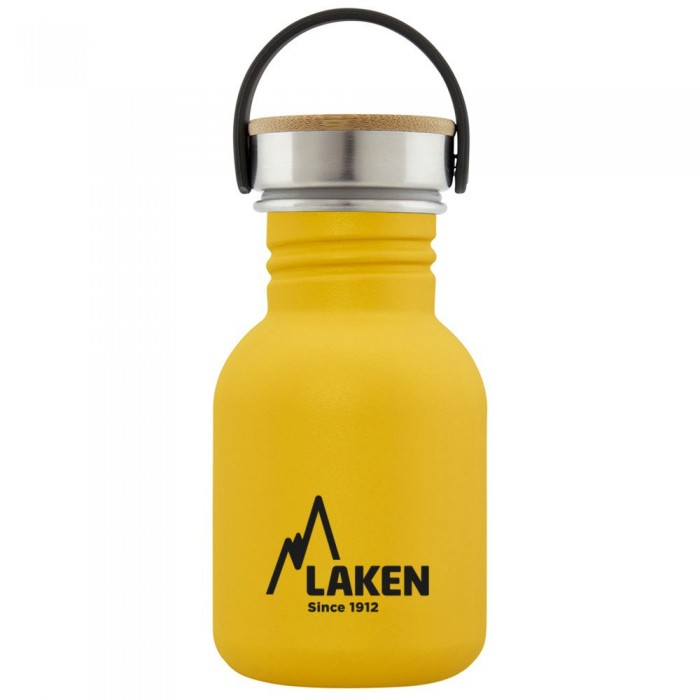 [해외]LAKEN 스테인레스 스틸 및 대나무 모자 Basic 350ml 12138048753 Yellow