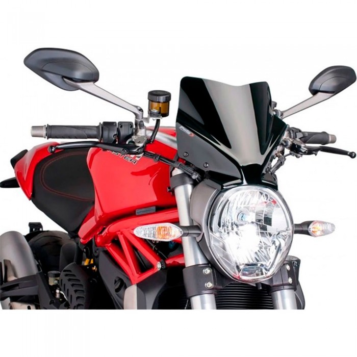 [해외]PUIG Carenabris New Generation Sport Ducati Monster 1200/1200 R/1200 S/797/821 앞유리 9138284676 Black