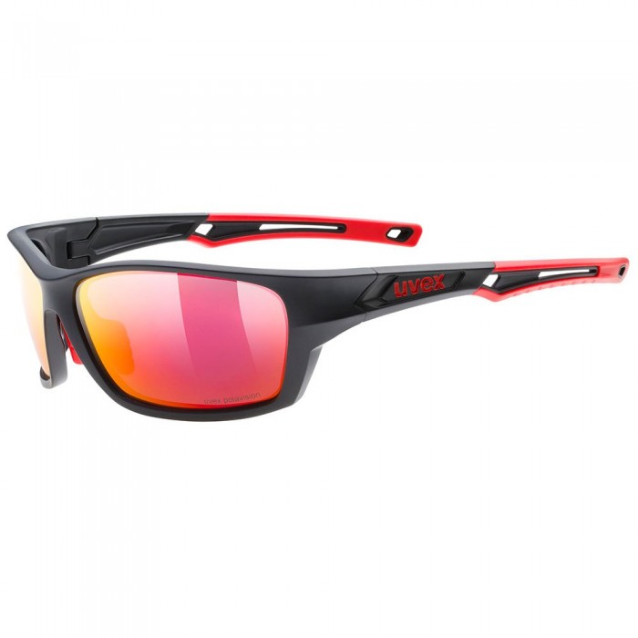 [해외]우벡스 Sportstyle 232 Polarvision 미러 편광 선글라스 1138309889 Black Matte / Red