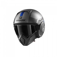 [해외]샤크 Street Drak Convertible Helmet 9138384260 Anthracite / Chrome /Blue
